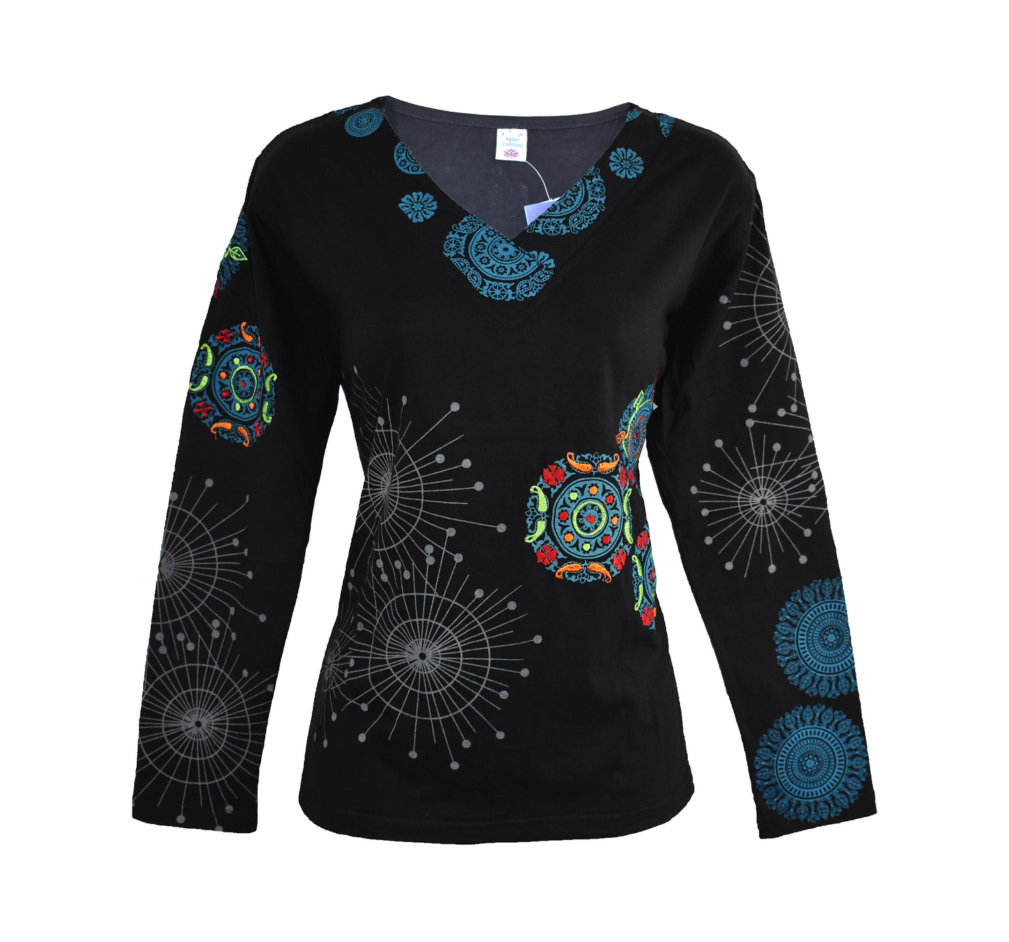 Embroidered Long Sleeve Top