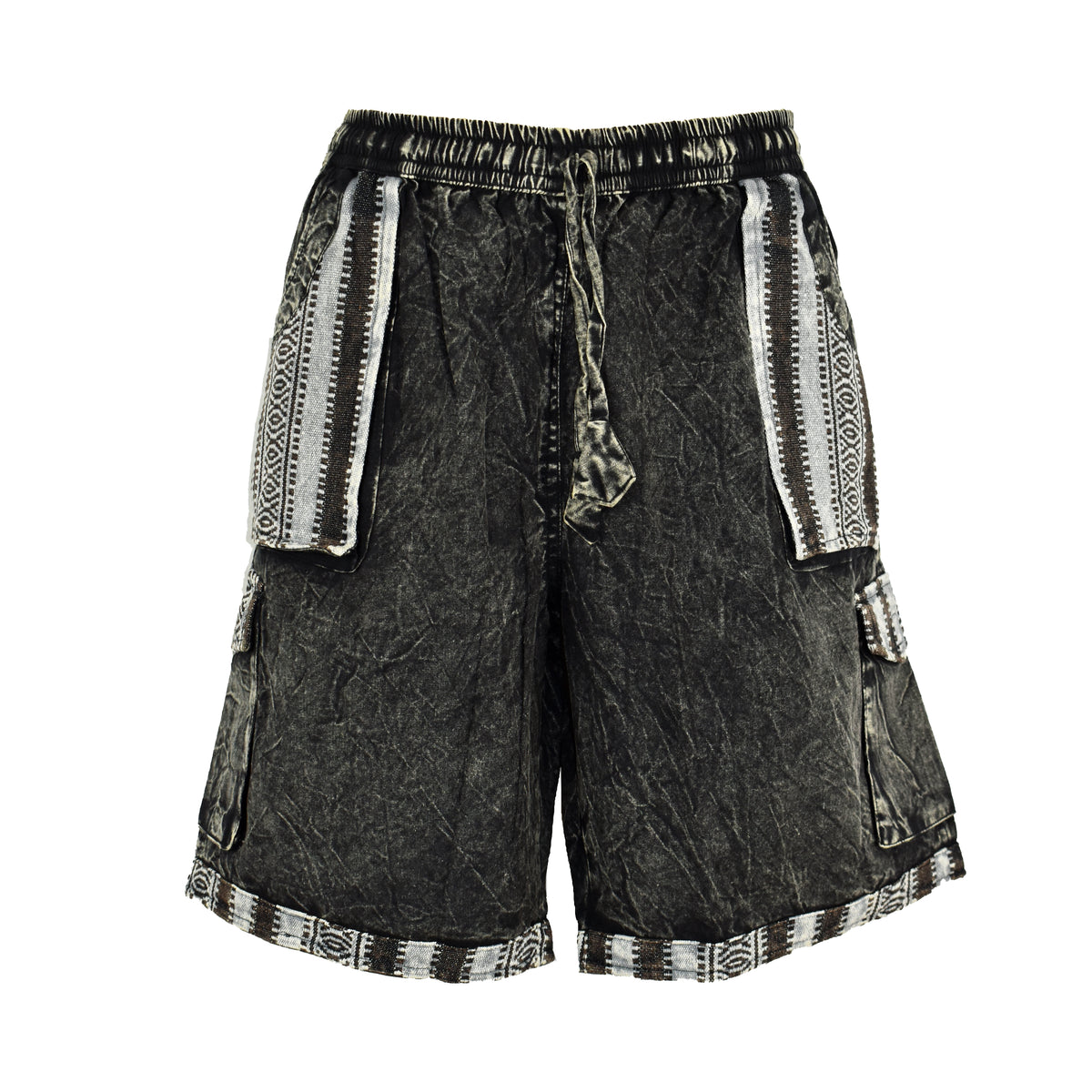 Stonewashed Cotton Cargo Shorts