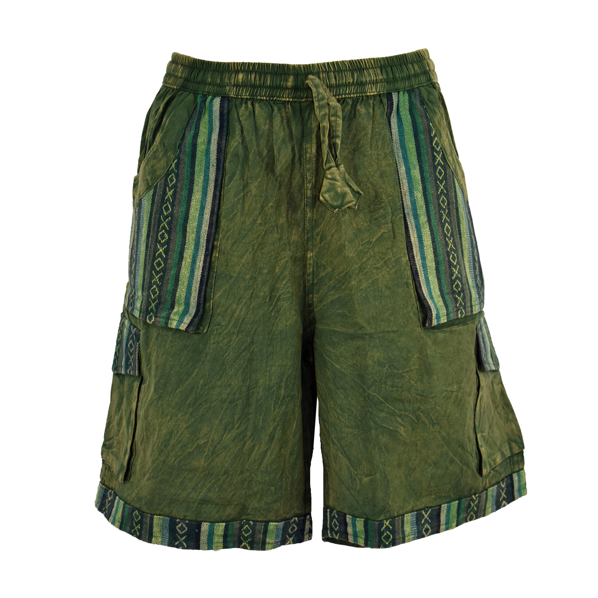 Stonewashed Cotton Cargo Shorts