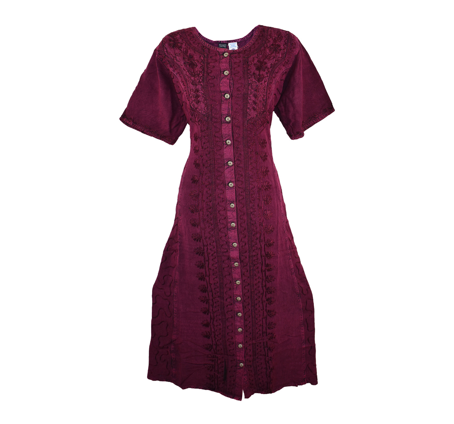 Short Sleeve Embroidered Dress