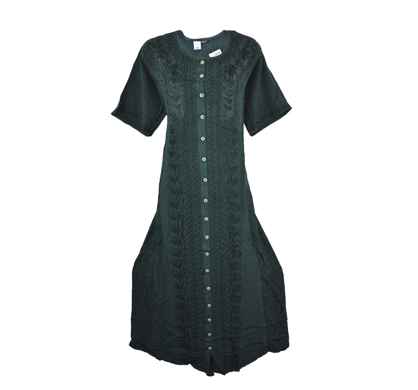 Short Sleeve Embroidered Dress