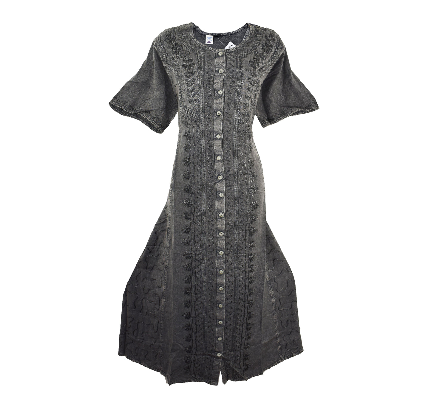 Short Sleeve Embroidered Dress