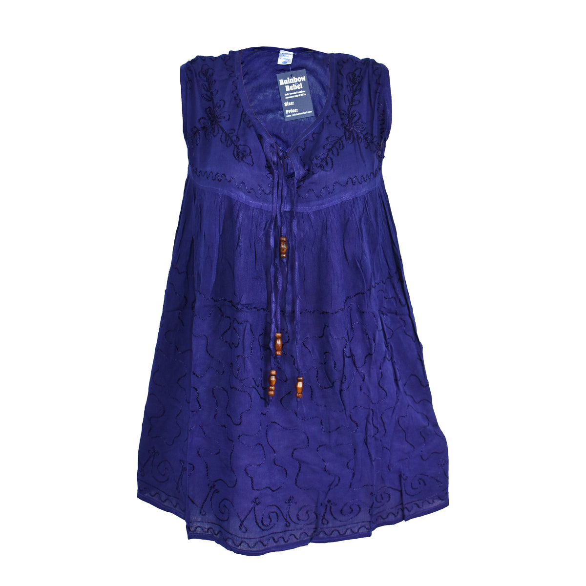 Embroidered Viscose Tunic Top