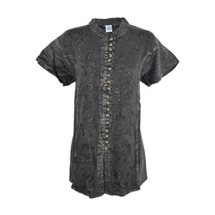 Embroidered Stonewashed Viscose Blouse