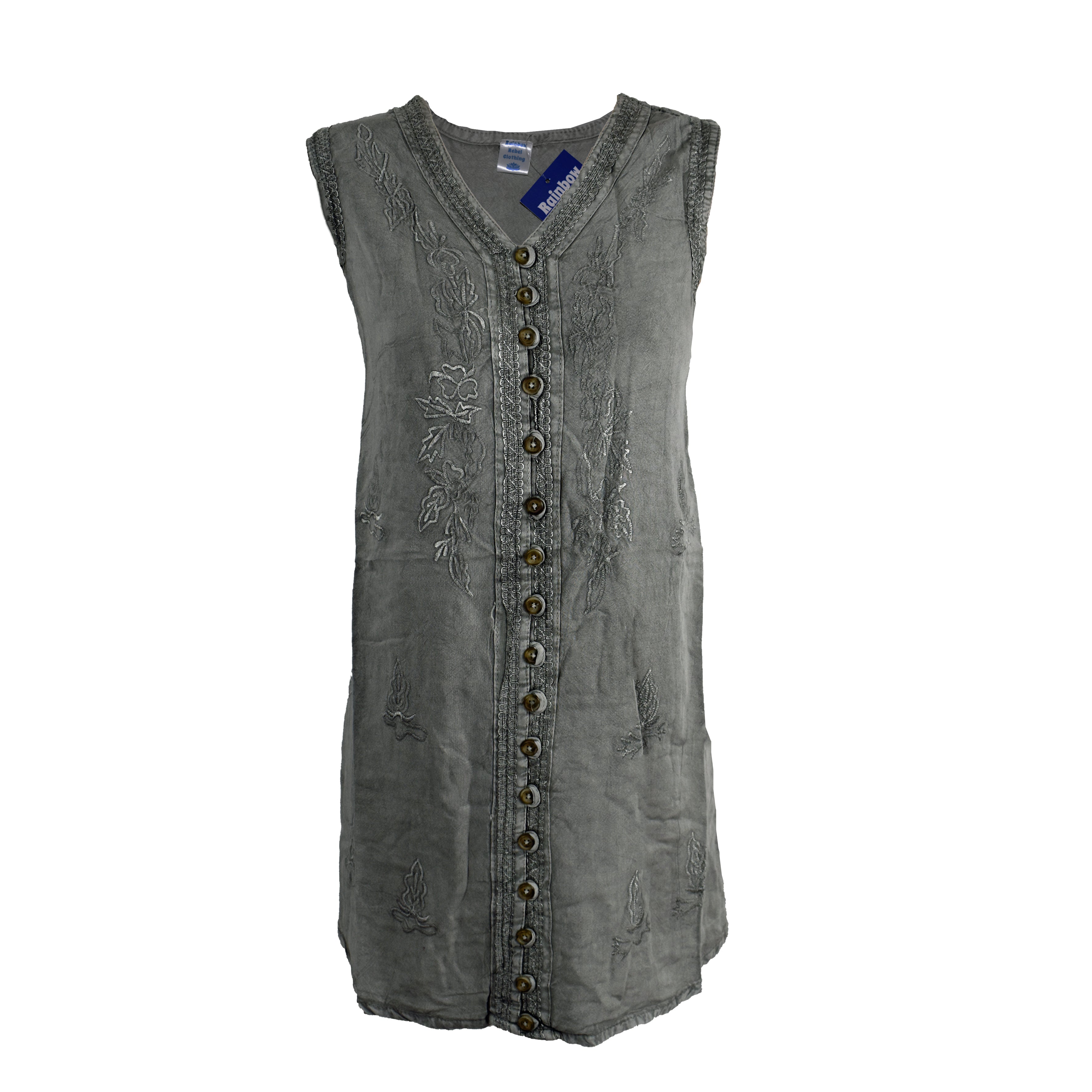 Embroidered Sleeveless Blouse
