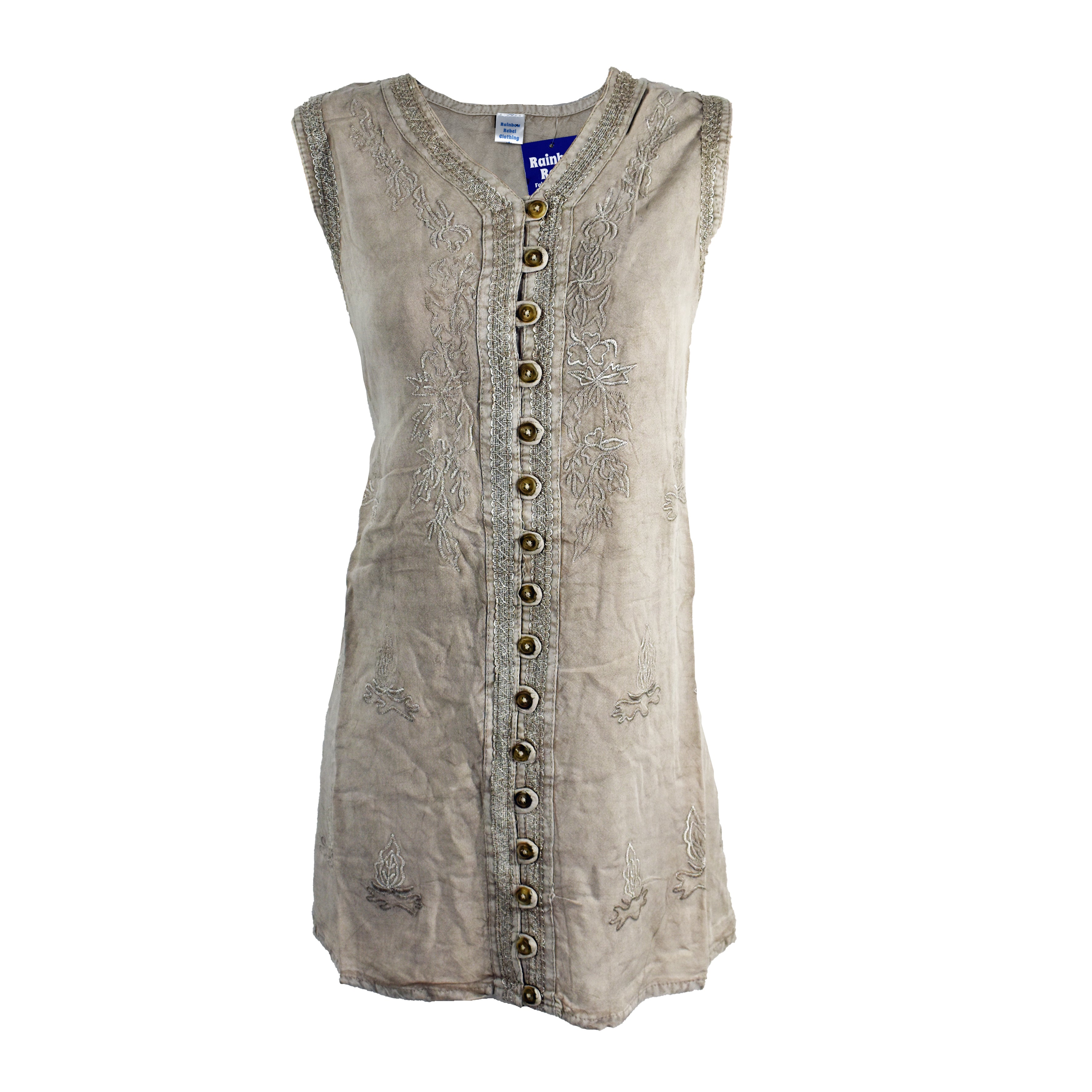 Embroidered Sleeveless Blouse