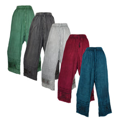 Embroidered Viscose Trousers