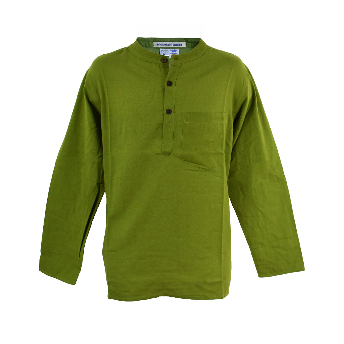 Plain Cotton Collarless Shirt