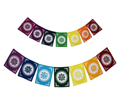 7 Rainbow Chakra Hanging Flags