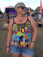 Tie Dye Razor Cut Vest Top - Plus Size