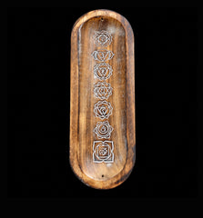 Large Wooden Incense Ash Catcher - Chakra