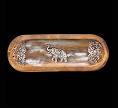 Large Wooden Incense Ash Catcher - Elephant