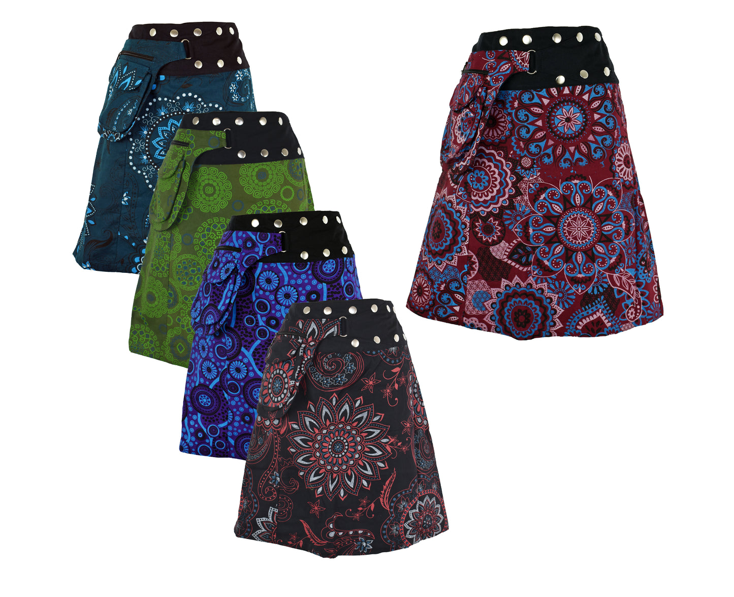 Printed Cotton Popper Skirt