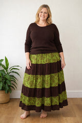 Crinkle Cotton Tiered Skirt
