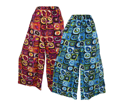 Circle Print Rayon Trousers