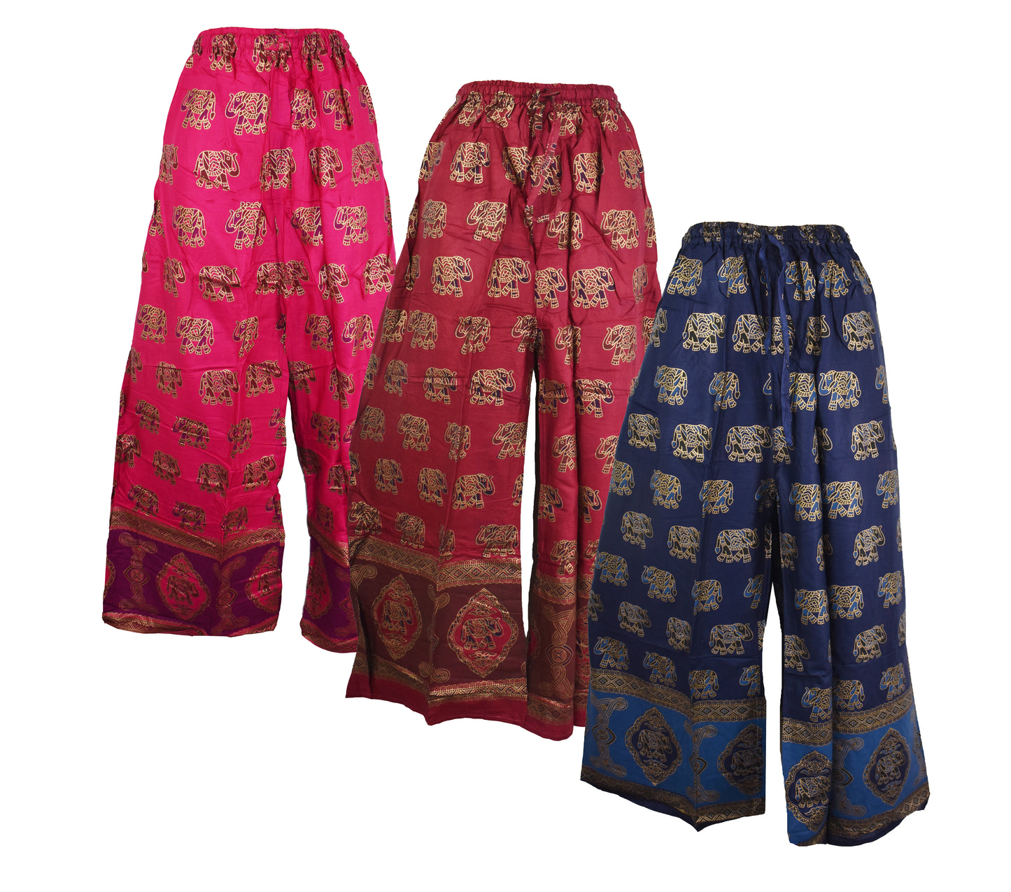 Elephant Print Wide Leg Trouser