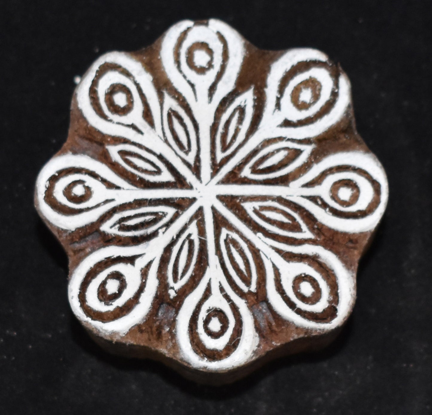 Indian Wood Printing Block - Snowflakes