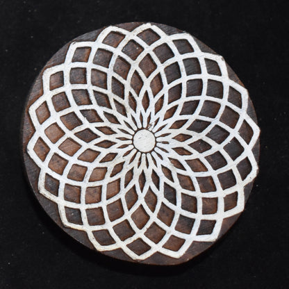 Indian Wood Printing Block - Snowflakes