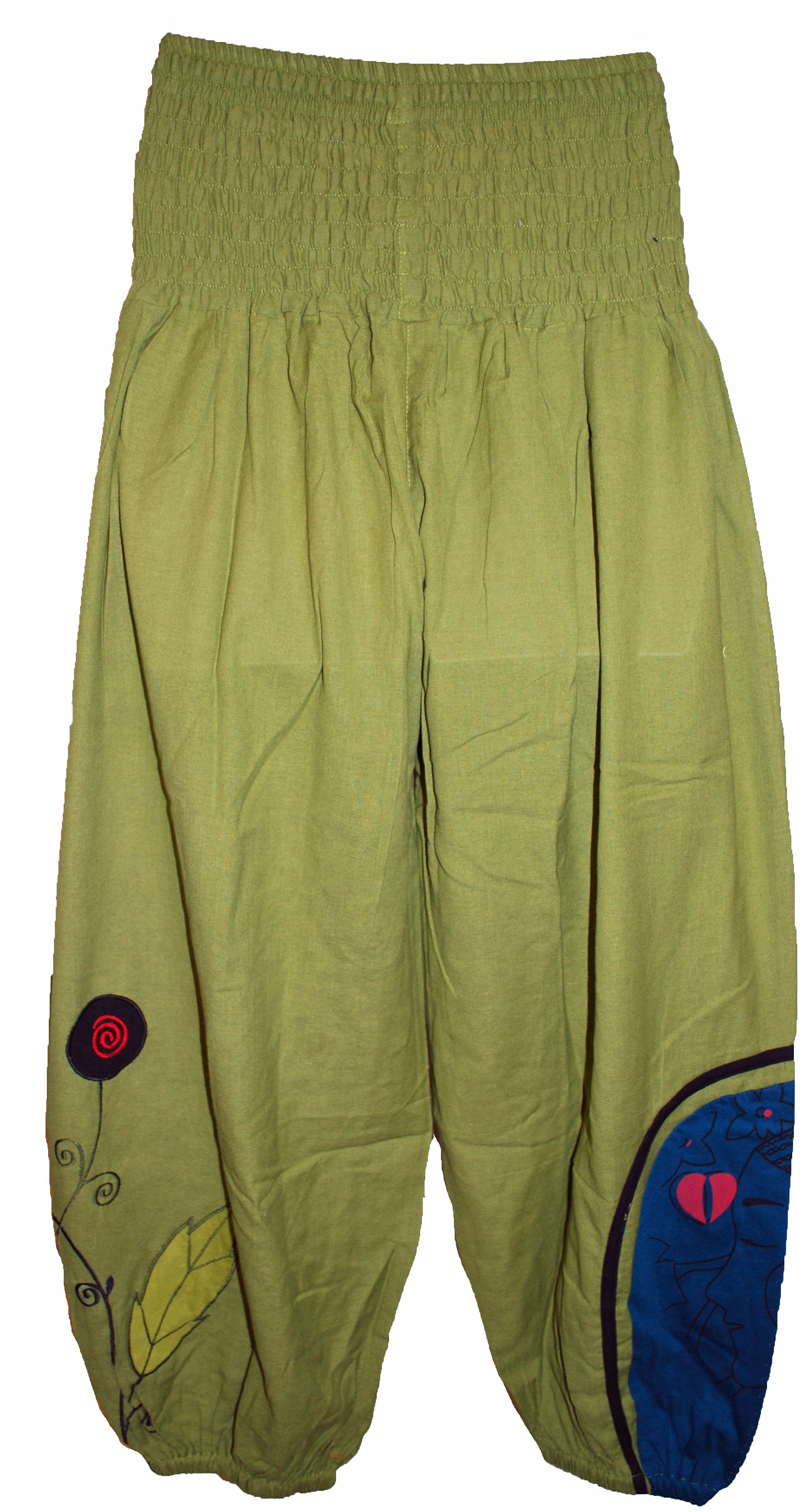Hippy Flower Pattern Cotton Trousers