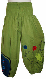 Hippy Flower Pattern Cotton Trousers