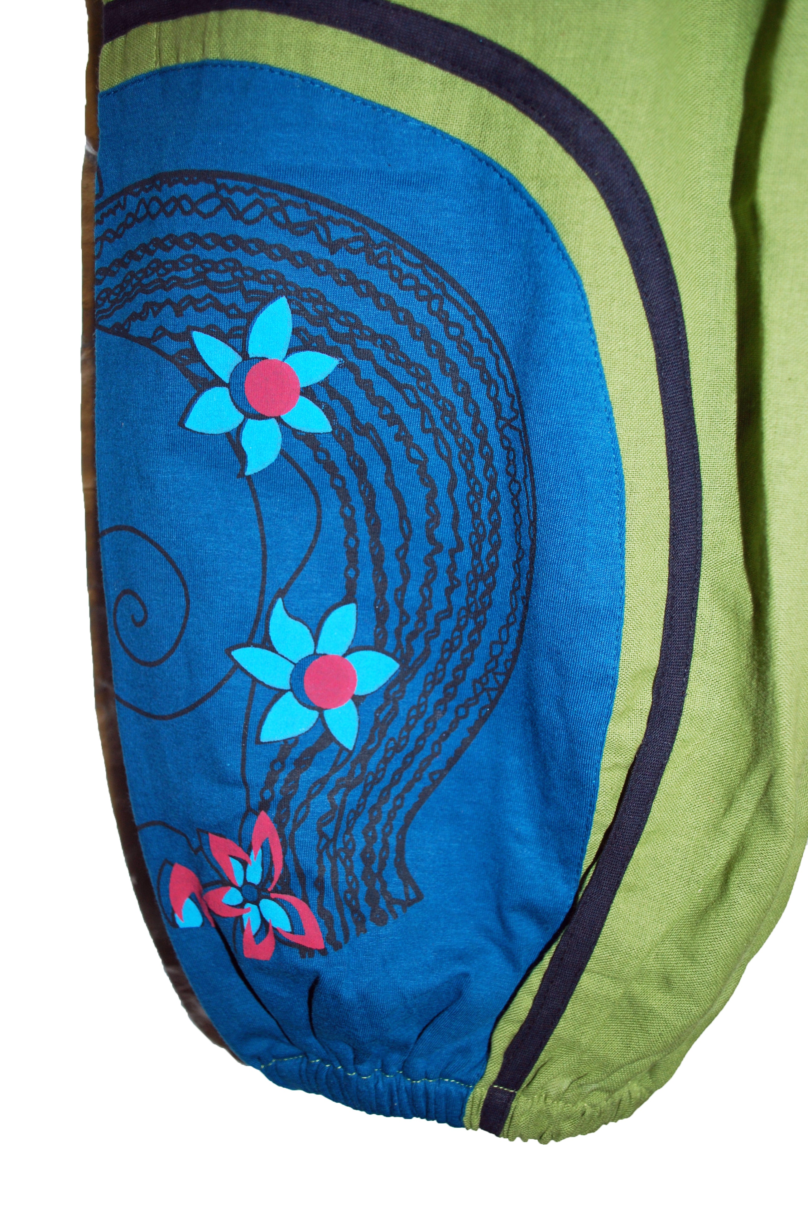 Hippy Flower Pattern Cotton Trousers