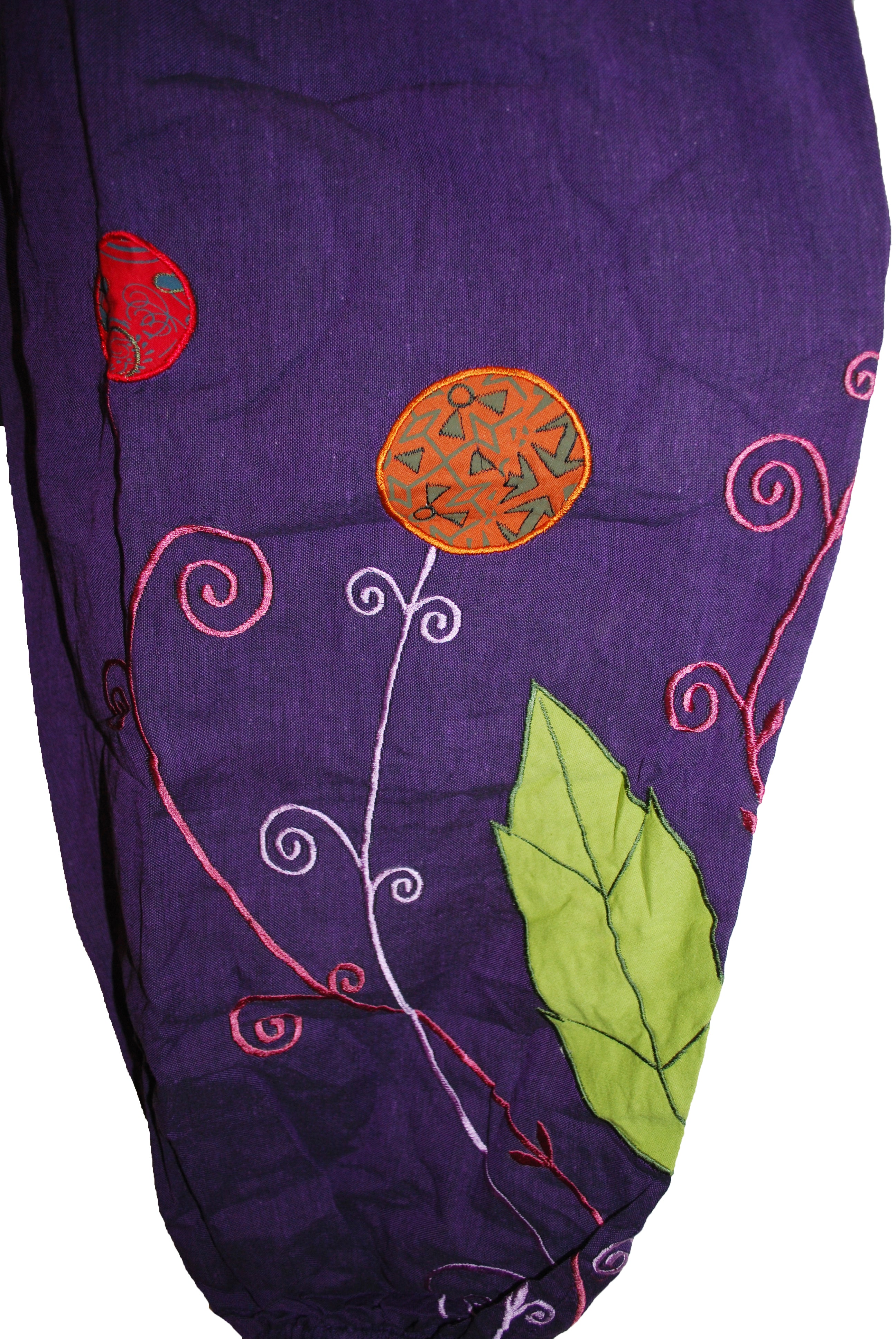 Hippy Flower Pattern Cotton Trousers