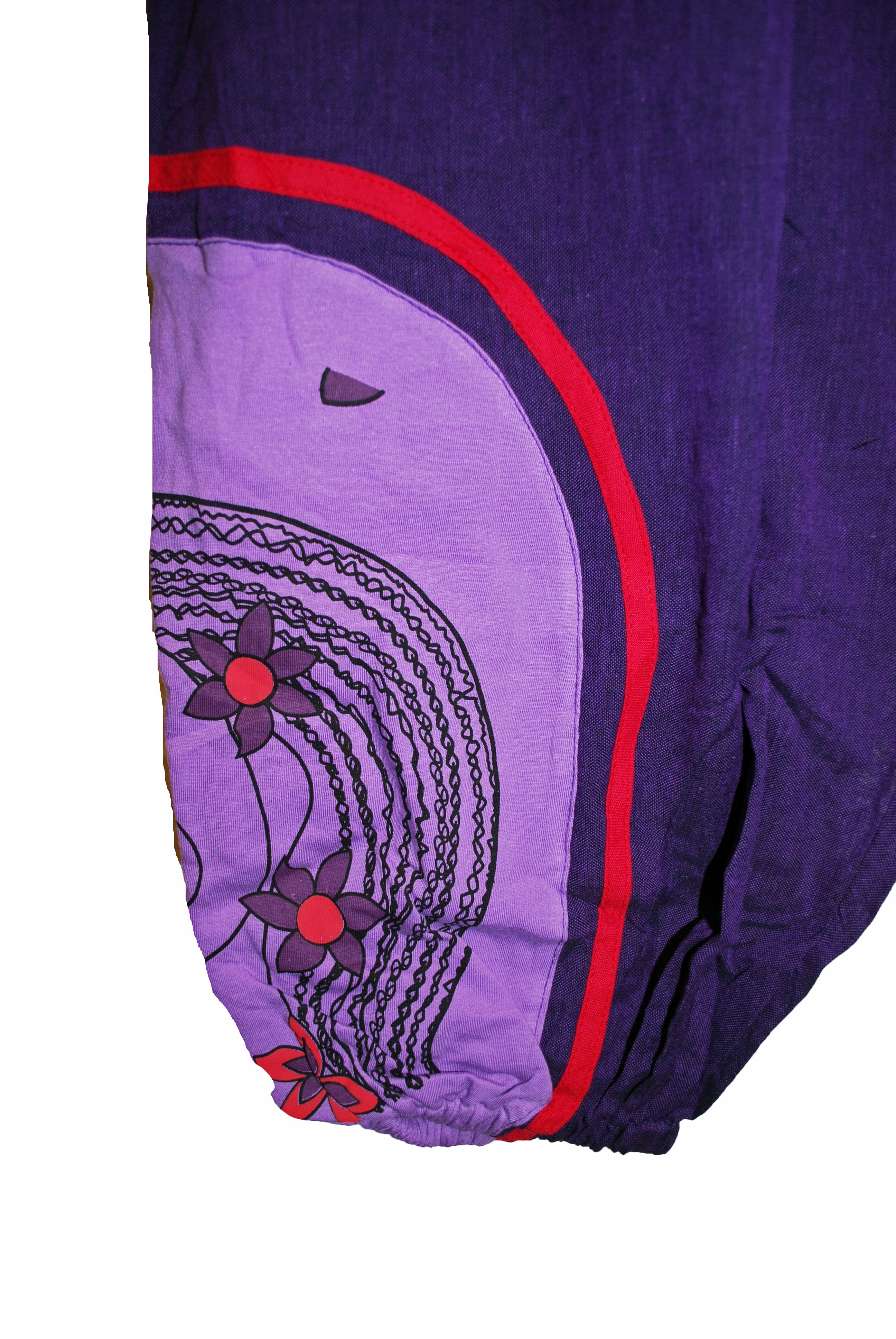 Hippy Flower Pattern Cotton Trousers