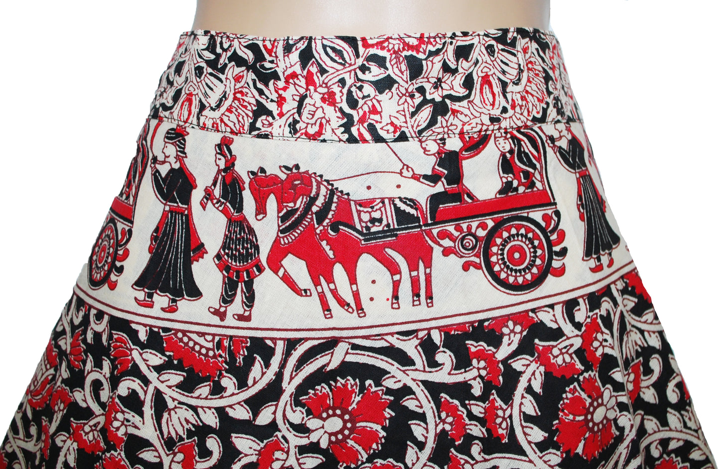 Hand Printed Elephant Cotton Wrap Skirt