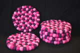 Large Pink Felt Ball Mat 20cm