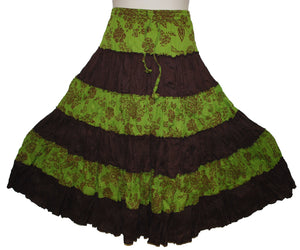 Crinkle Cotton Tiered Skirt