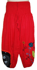 Hippy Flower Pattern Cotton Trousers
