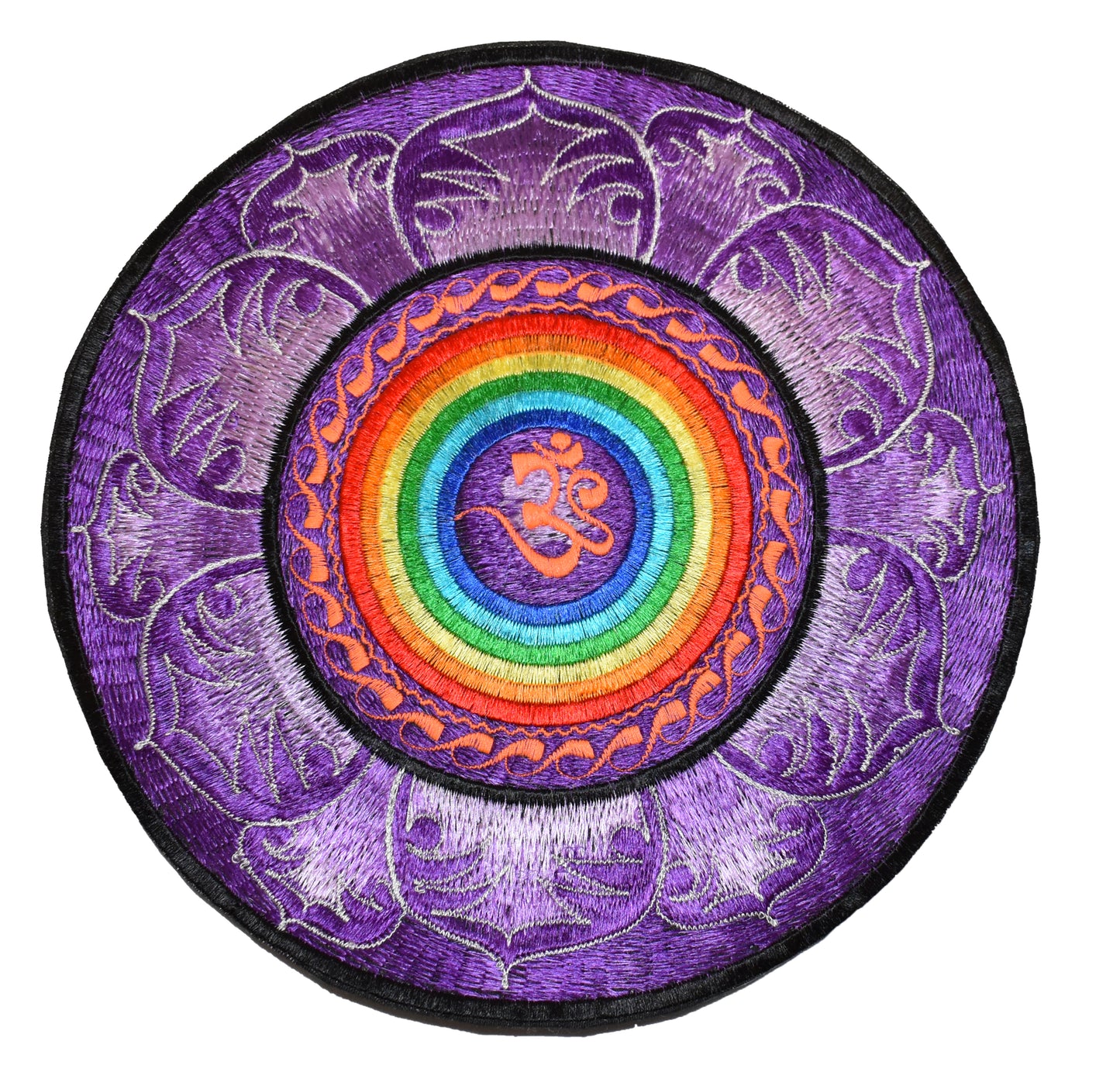Large Rainbow Om Sew on Patch - 20cm