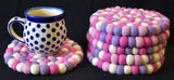 Large Pink Felt Ball Mat 20cm