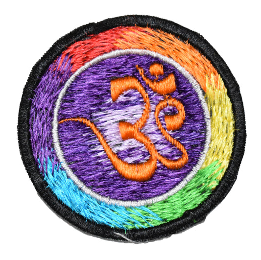 Rainbow Aum Om Sew On Patch - 6cm