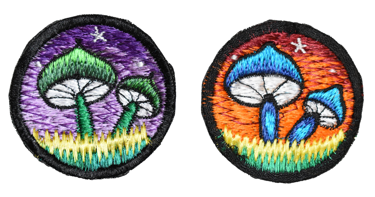 Double Mushroom Sew On Patch - 6cm