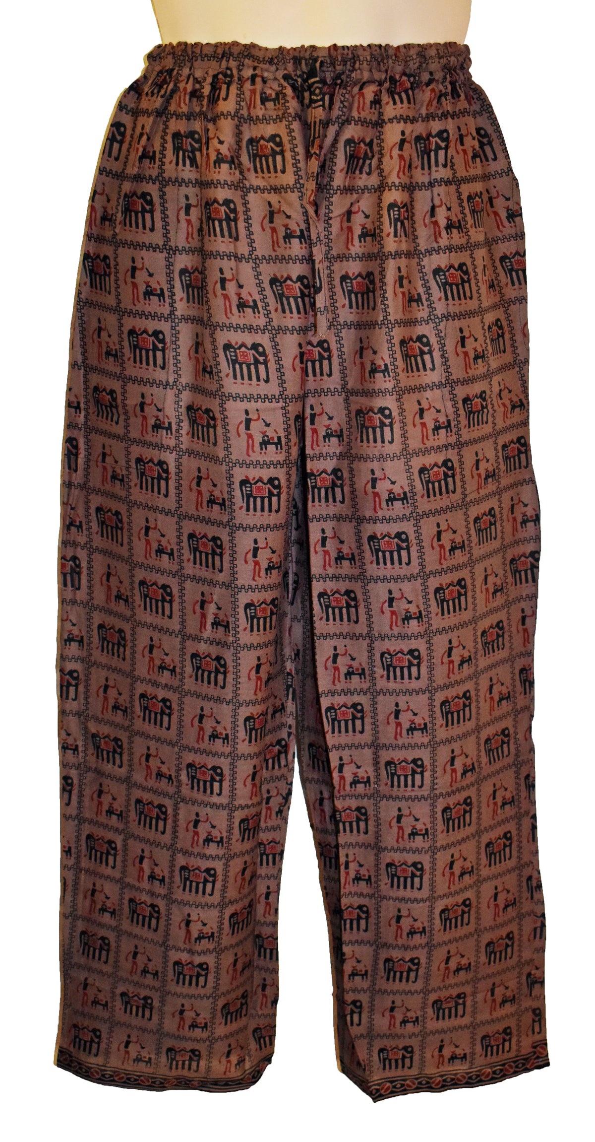 Elephant Print Cotton Trousers