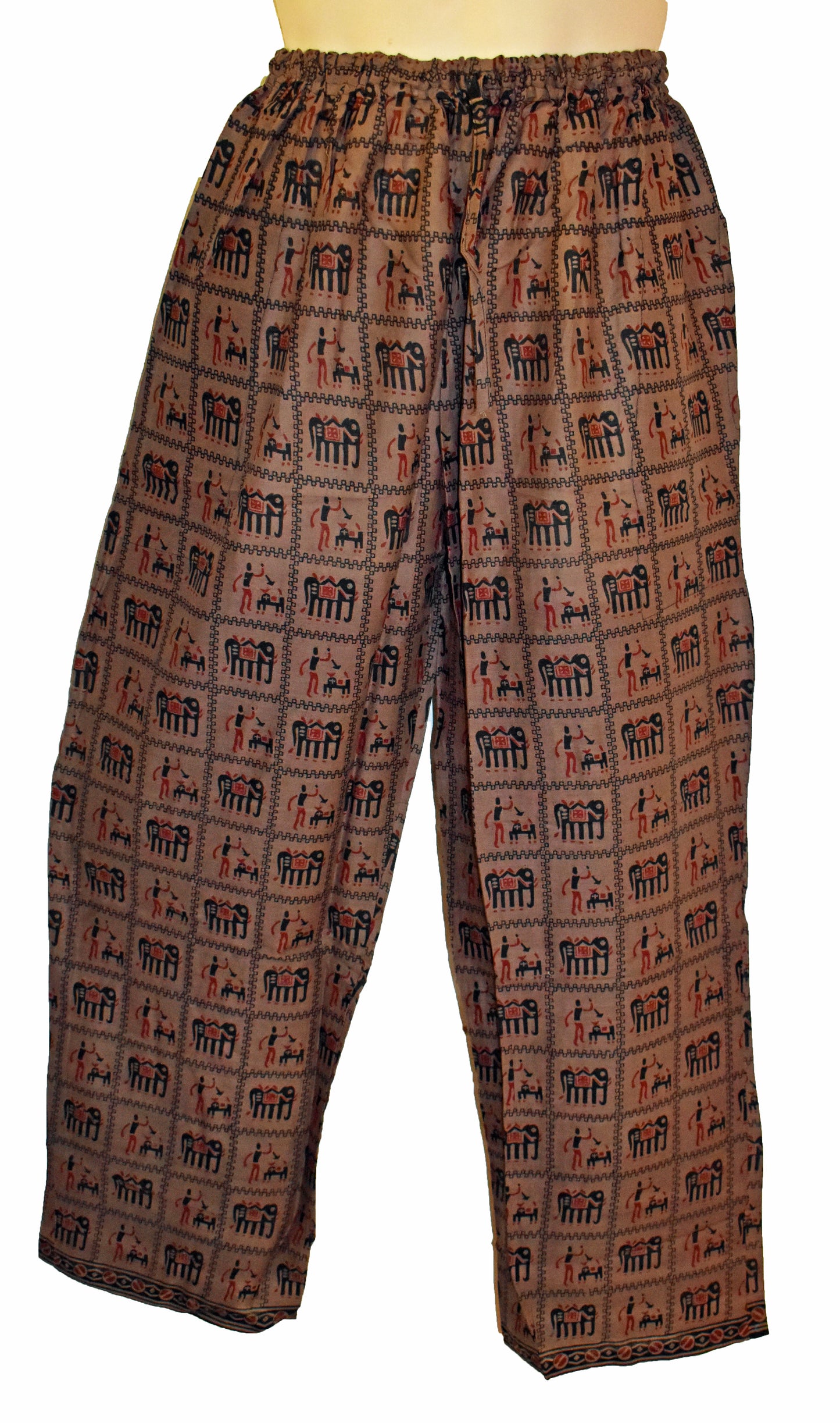 Elephant Print Cotton Trousers