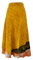 Sari Silk Wrap Skirt M 48"