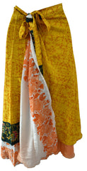 Sari Silk Wrap Skirt M 48"