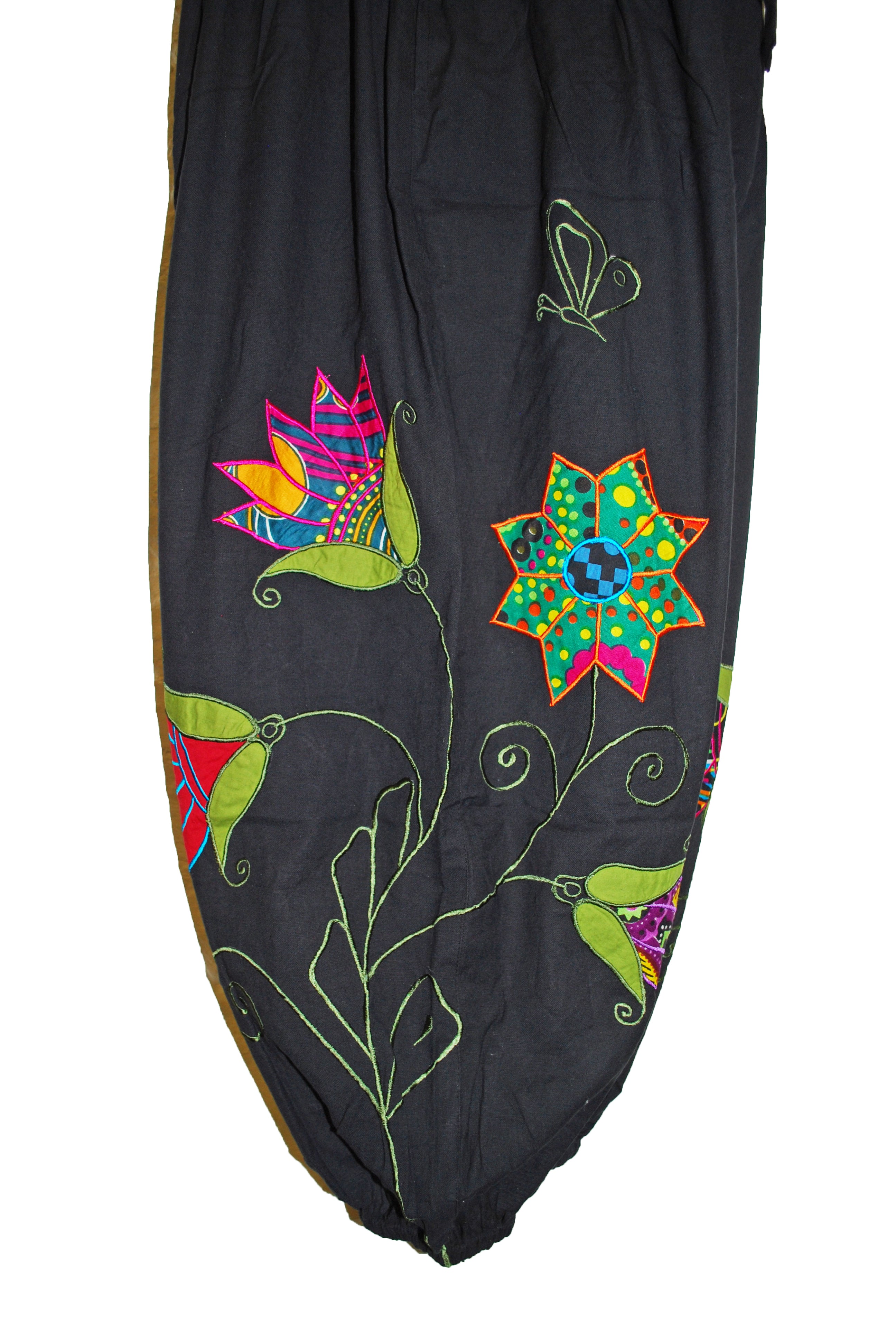Hippy Butterfly & Flower Pattern Cotton Trousers