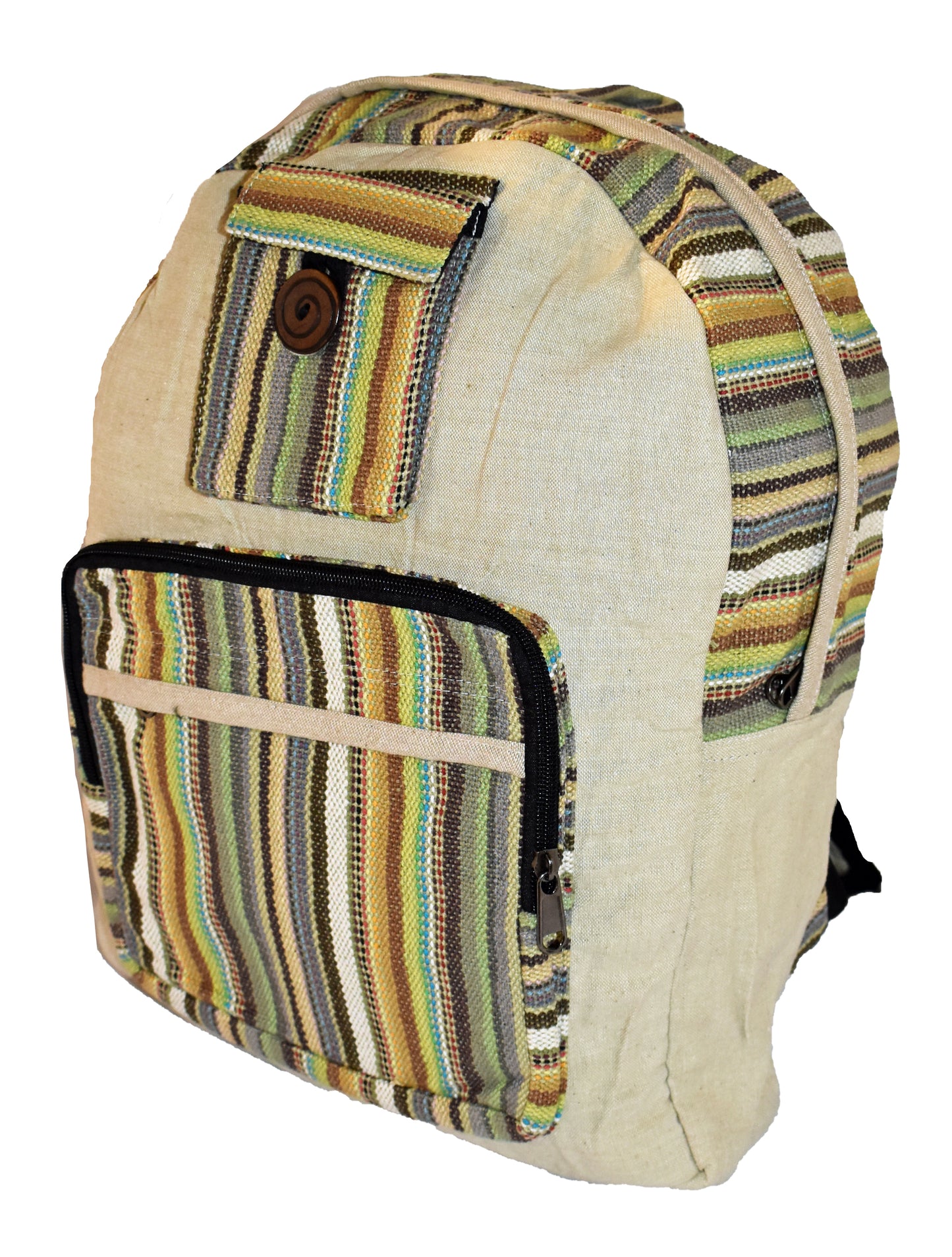Striped Cotton Back Pack Bag