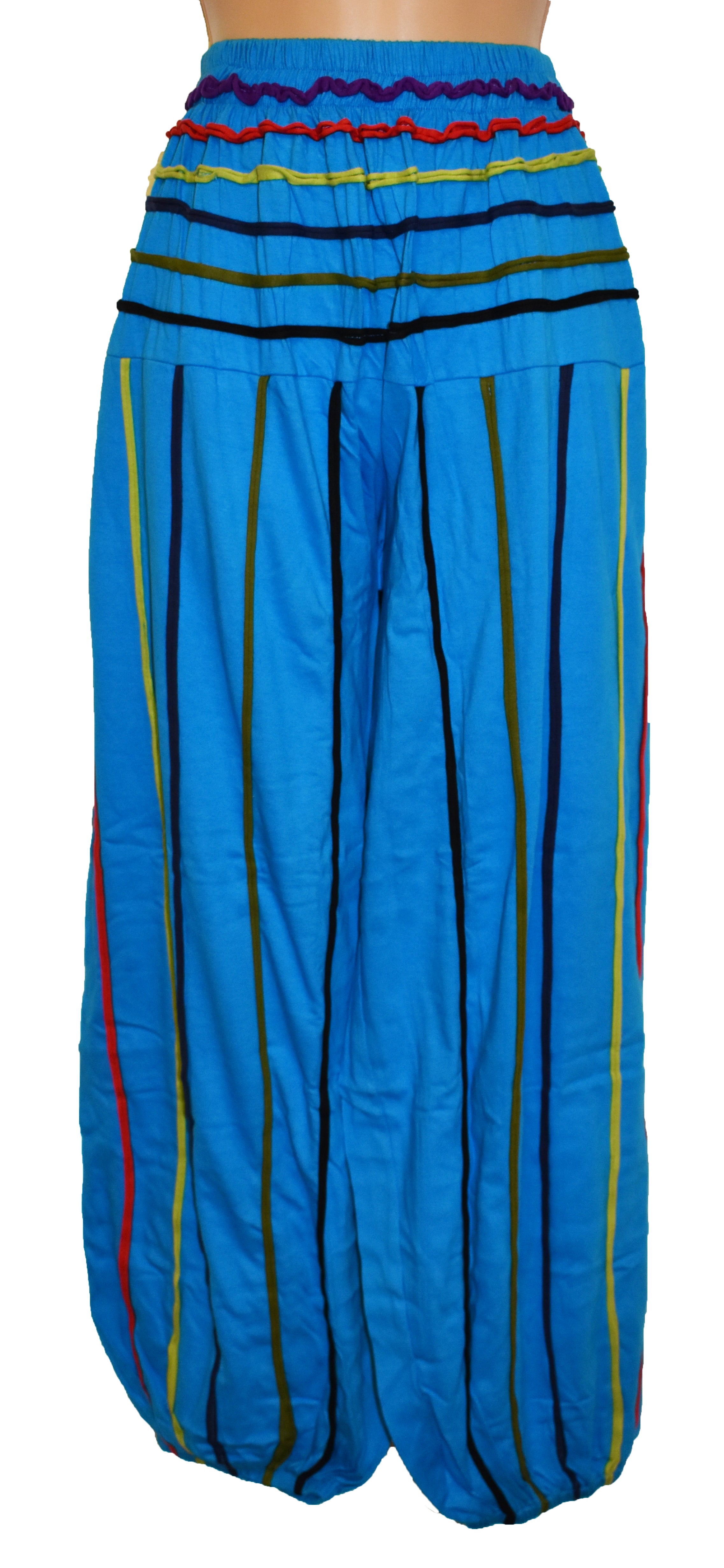 Striped Cotton Wide Leg Trousers