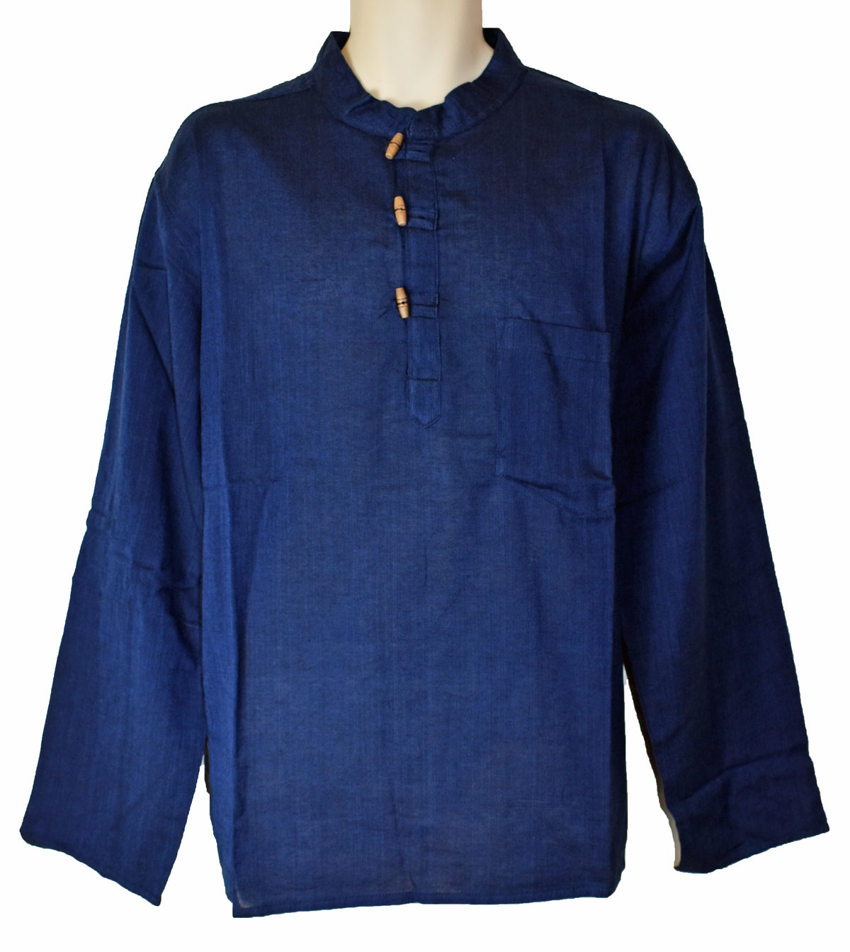Plain Cotton Collarless Shirt