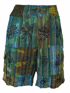 Patchwork Tie Dye Cargo Shorts