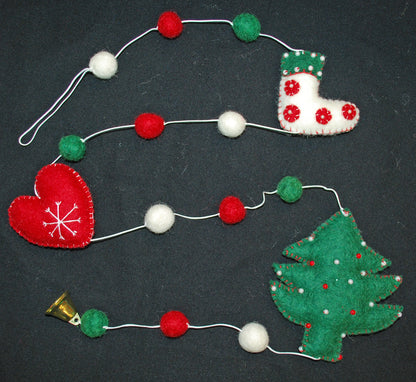 Fair Trade Felt Christmas Tree Hanging Dangley String