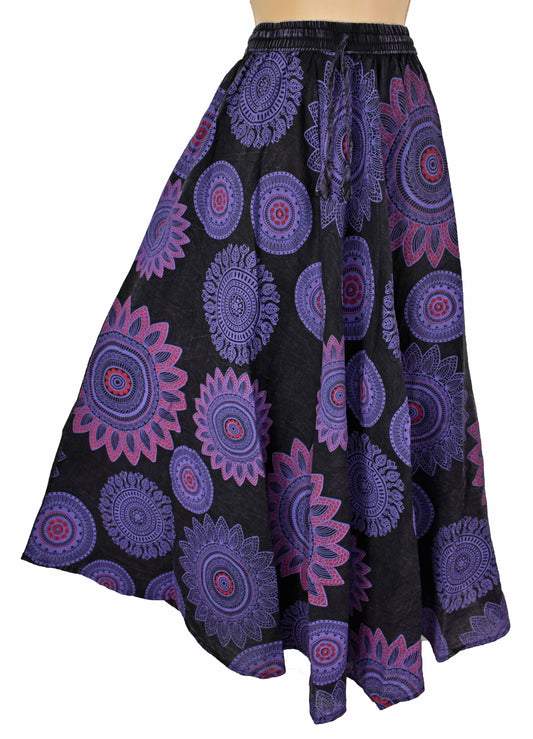Circle Mandala Print Skirt