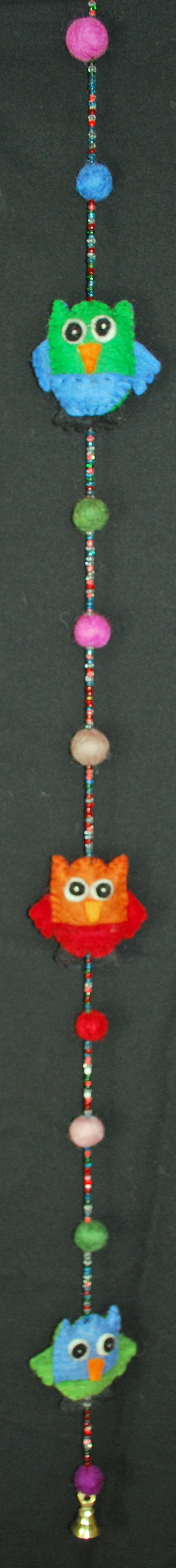 Fair Trade Bead & Felt Owl Hanging Dangley String