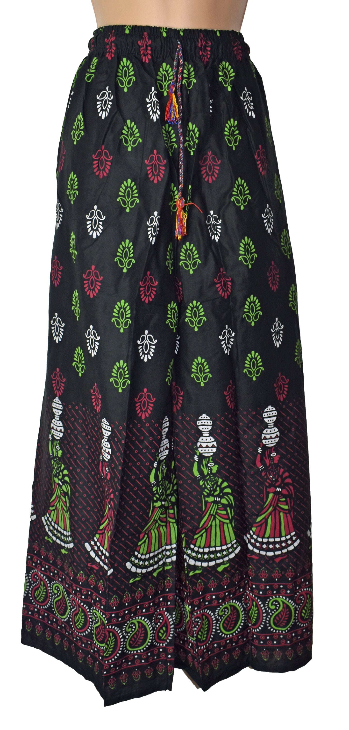 Printed Cotton Wide Leg Trousers