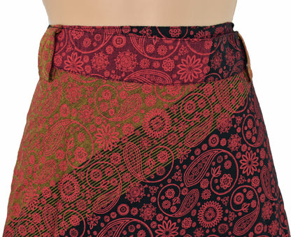 Fair Trade Floral Printed Cotton Wrap Skirt