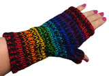 Rainbow Knitted Wool Fleece Lined Wrist Warmer